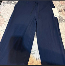 lululemon Navy Wide-Leg Drawstring Pants w/ Pockets 10 31