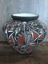 Native American Hand Painted Insect Acoma Pottery by Estevan picture