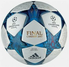 ADIDAS UCL FINAL CARDIFF 2017 OFFICIAL MATCH BALL - WHITE/MYSTERY BLUE/CYAN. picture