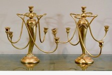 Pair of French Gilt-Brass Candelabra – Sculptural Louis XVI Revival, c. 1900 picture