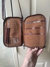 Wilson’s Leather El Portal Multi Pocket Shoulder Bag, rust brown leather men bag picture