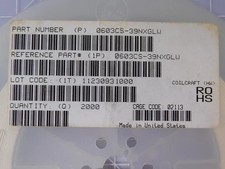 Lot of 487 COILCRAFT 0603CS-39NXGLW X93192 Fixed Inductors 0603 39nH Unshld 2% picture