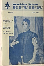 MATTACHINE REVIEW June  1960  Vol VI  #6   Homophile. - VINTAGE -RARE picture