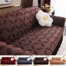 1/2/3/4 Seater Jacquard Sofa Cover w/ Skirt Stretch Elegant Sofa Couch Slipcover picture