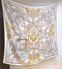 Hermès Women's Horsebit print pattern Square silk scarf  53*53in picture