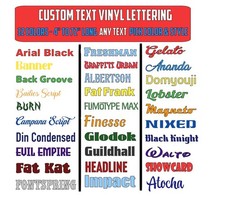 Custom Text Vinyl Lettering Sticker Decal Personalized -ANY TEXT - ANY NAME - [2 picture