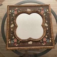 Square Floral Framed Wall Mirror Hand Painted picture