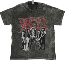 Twisted Sister T-Shirt 70s Rock Band on Mineral Wash Vintage Washed Tee picture