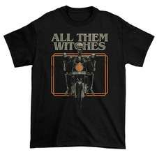 Hot Skeleton Biker All Them Witches Retro Graphic Black Witchcore Tee All Size picture