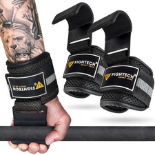 Original FIGHTECH Weight Lifting Hooks Straps Pair, Non-Slip Rubber Coated Grip picture