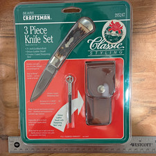 Nice Sears Craftsman USA #95225 Lockback Pocket Knife with Sheath & Sharpener  picture
