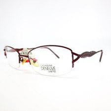 Catherine Deneuve CD-296 SBU Eyeglasses Frames Red round half rim 51-17-135 picture