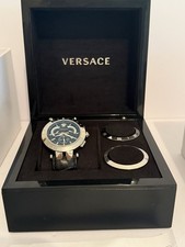 Versace V-Race Chronograph 23C99D008 S009 Swiss Watch Box Papers Extra Bezels picture