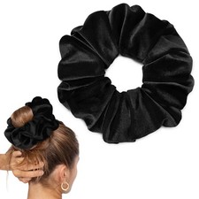CEELGON Black Big Velvet Scrunchie 6.5 Inches Jumbo Scrunchies Hair Ties Over... picture