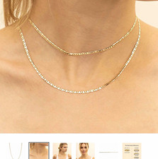 ORADINA Very Valentino 14K Yellow Gold Valentino Link Chain Necklace 18 in picture