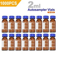 1000PCS 2mL Autosampler Glass Amber Vials PTFE Cap 9-425 Fits Agilent Thermo CTC picture