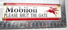 Vintage Mobil Oil Pegasus Gasoline Sign Motor Oil Gas Pump Porcelain Large Sign picture