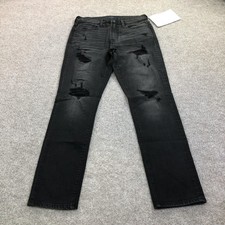 New Aeropostale Aero Skinny Jeans Mens 32x32 Black Distressed Denim Sample picture