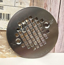 Sioux Chief 825-2SN Round Floor Drain Grate 4 1/4in Satin Nickel Screws 19 Gauge picture