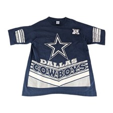 Vintage Dallas Cowboys AOP T Shirt Mens Large Blue NFL Football Single Stitch picture