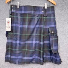NWT UT Kilts Size 34 Standard Tartan Utility Kilt Scottish Design Blue Green picture
