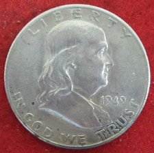 1949 S Franklin Silver Half Dollar - Circulated - Actual Coin N100 picture