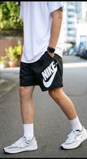 Nike Sportswear Woven Shorts - Brand New - Black White Size: Large CV9302-010 picture