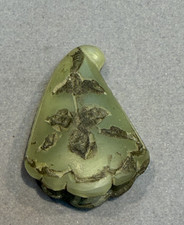 Antique Mughal Jade Pendant Floral Carved Indian Jade Haldili Rare Islamic Art picture