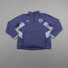 England National Team Jacket Medium Blue Umbro Zip Soccer Training Kit Drill Top picture