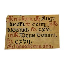C.1400-1500 Medieval Latin Vellum Manuscript Gregorian Chant Antiphoner Leaf picture