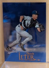 1999 Fleer Brilliants BLUE #2 Derek Jeter YankeesRARE MIRROR FINISH PARALLEL picture