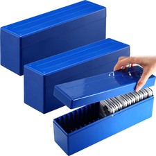 3 Pack Coin Slab Storage Box, 20 Slotted Case Plastic for Graded Coin Storage US picture