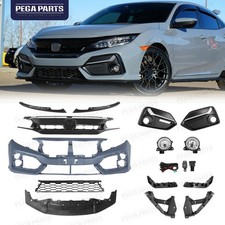 Front Bumper Cover Kit W/ Grille & Fog Light For 2020 2021 Honda Civic Hatchback picture