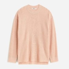 NWT Madewell Relaxed Sweater XXS Ribbed Alpaca-Blend Pink Feminine Lightweight picture