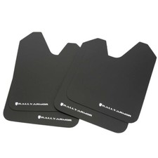 Rally Armor Basic Universal Mud Flaps Set of 4 No HW, BLACK w/ White MF12-BAS-WH picture