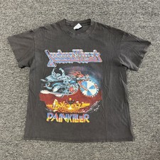 Judas Priest Faded Black GRAIL Painkiller Rock Tour T-Shirt Vintage 90s Sz M picture