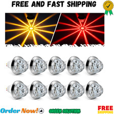 Partsam 10 Pcs 3/4 inch Amber to Red LED Watermelon Side Marker Amber/Red  picture