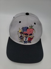 Vintage 1993 Cartoon Network Hanna Barbera USA Flag Snapback Hat Korea picture
