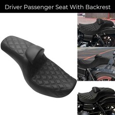 Driver Passenger Two-Up Seat w/ Backrest Pad For Harley Dyna Super Glide FXD/I picture