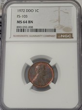 1972 DDO 1c FS-103 NGC MS 64 BN Lincoln Penny Coin picture