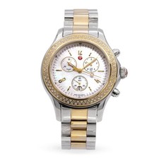 Michele Jetway Stainless Steel Diamond MOP Dial Chronograph Watch MWW17A000033 picture