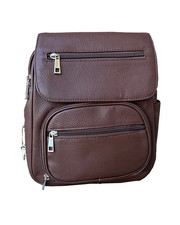 Brown Roma Leathers Compact Leather Concealment Backpack picture