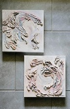 T. Wilkins Original Mixed Media Abstract Painting 12x12x1.5 Signed Canvas Art picture