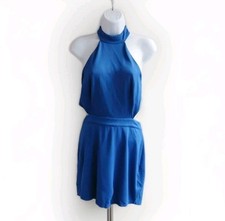 NBD Revolve Dress Womens Small Halter Cutout Blue Nite Out Dress picture