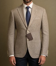 🔥NWT $1200 Luigi Bianchi Mantova Sartoria SILK linen Blazer LBM 1911 L.B.M 40r picture