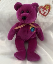 Ty Beanie Babies Millennium Bear Plush Toy - Purple picture