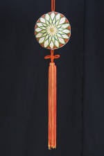 Antique Japanese Yanagawa Sagemon Temari Ball Orange Silk Ornament Showa picture