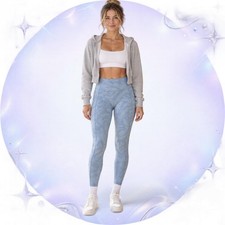 Fabletics PureLuxe Blue Tonal Camo High-Waisted Leggings picture