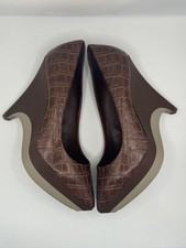 Stella McCartney Brown Croc Embossed Platform Heels Pumps Made in Italy picture