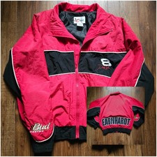 Vintage Dale Earnhardt Jr 8 Budweiser NASCAR Jacket Authentic Windbreaker M Mens picture
